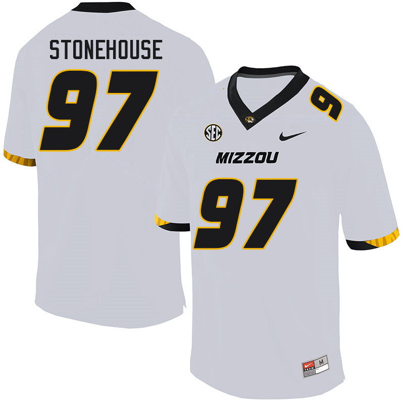 Men #97 Jack Stonehouse Missouri Tigers College Football Jerseys Sale-White